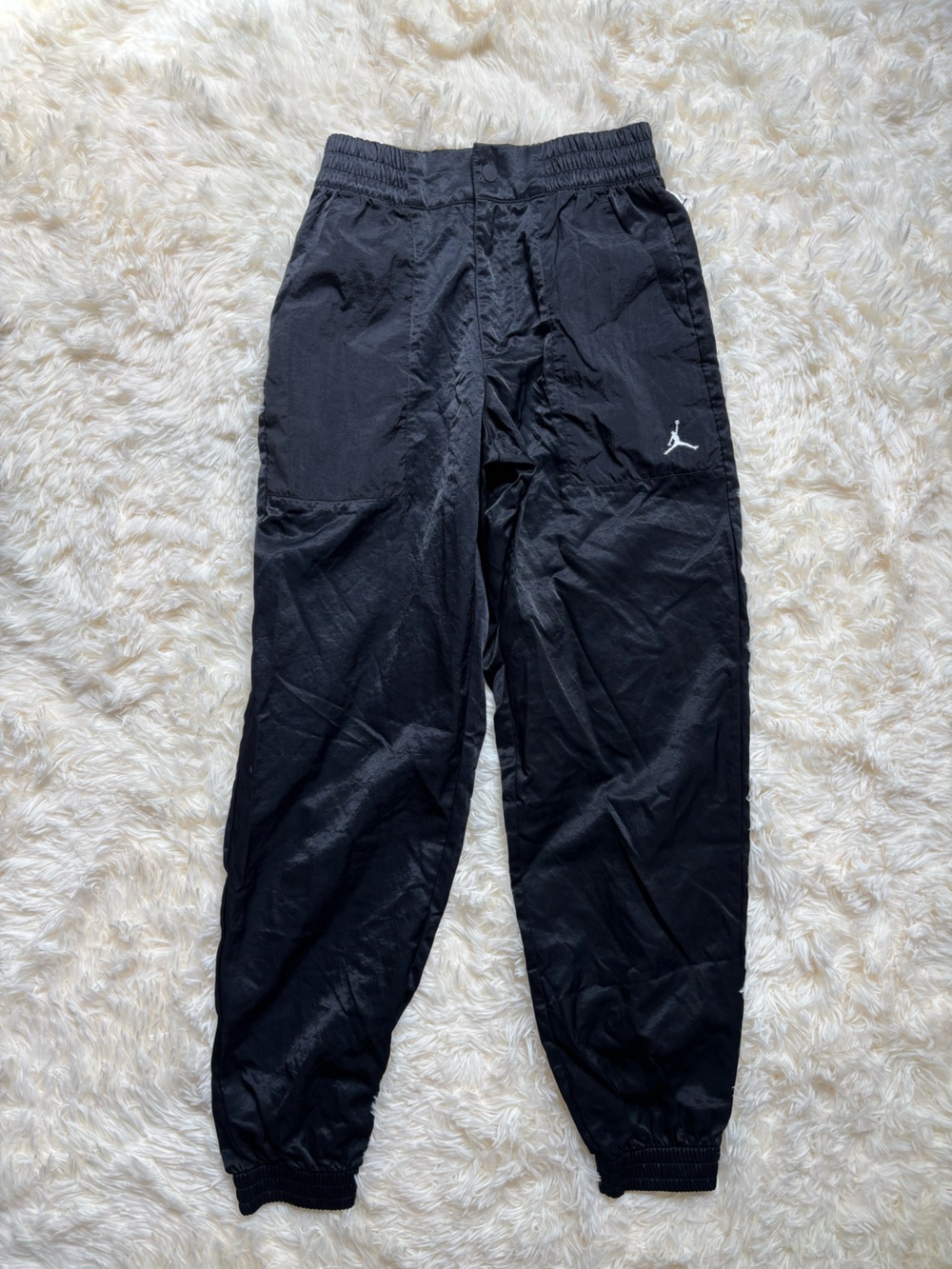 Jordan Womens Nylon Woven Joggers Black XS Jumpman Logo Track Pants